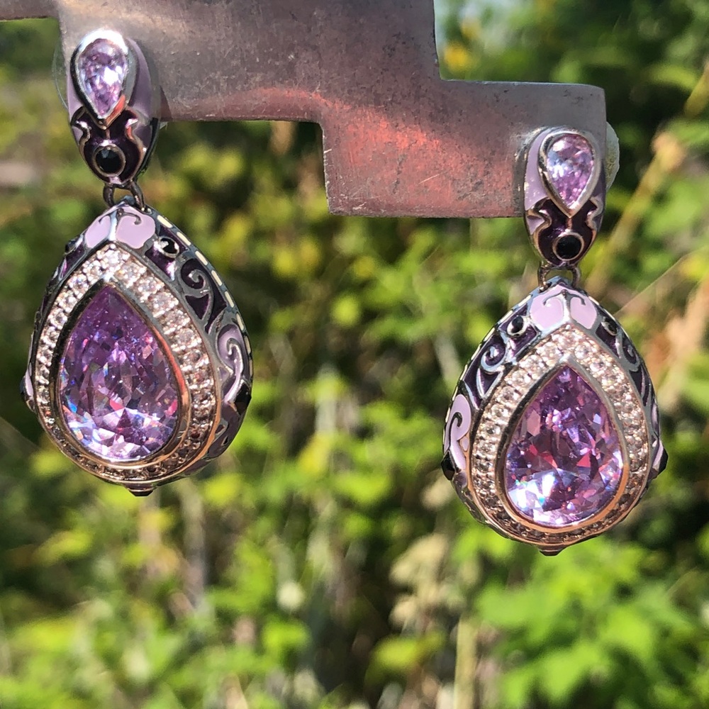 Lauren G Adams Amethyst color Crystal earrings